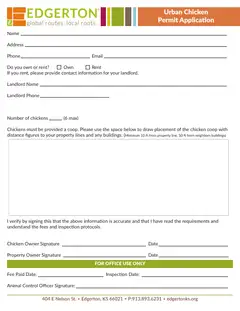 First page of Chicken Permit