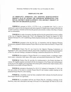 First page of Ordinance No. 2099, the City’s copy