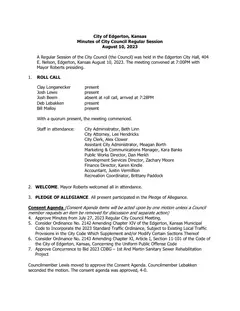 First page of the minutes