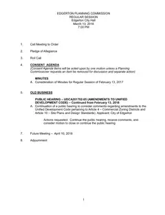 First page of the agenda