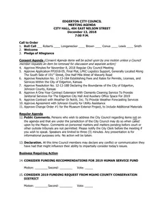 First page of the agenda