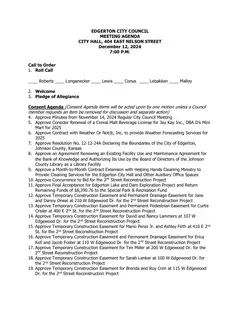 First page of the agenda packet