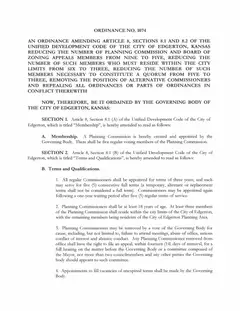 First page of Ordinance No. 1074, the City’s copy