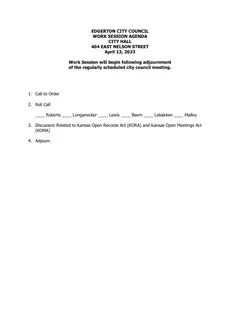 First page of the agenda
