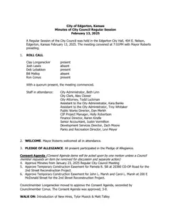 First page of the minutes