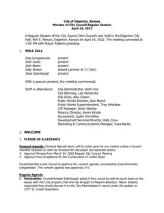 First page of the minutes