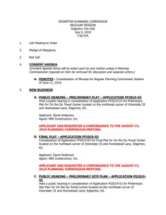 First page of the agenda