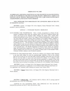 First page of Ordinance No. 1085, the City’s copy