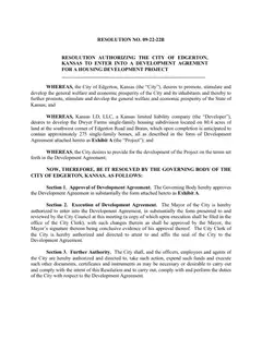 First page of Resolution No. 09-22-22B, the City’s copy
