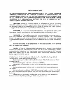First page of Ordinance No. 1088, the City’s copy