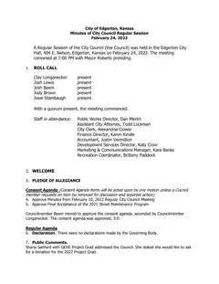 First page of the minutes