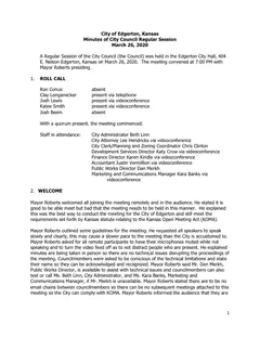 First page of the minutes