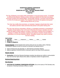 First page of the agenda
