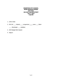 First page of the agenda
