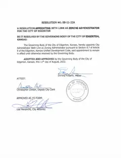 First page of Resolution No. 08-11-22A, the City’s copy
