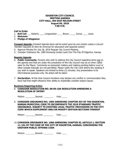 First page of the agenda
