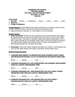 First page of the agenda packet