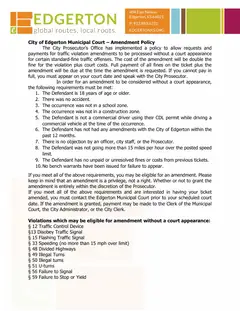First page of Amendment Policy