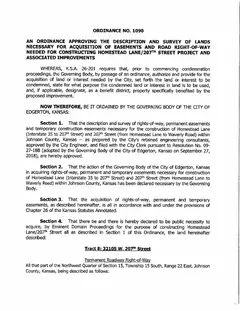 First page of Ordinance No. 1090, the City’s copy