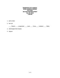 First page of the agenda