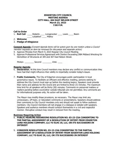 First page of the agenda