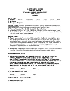 First page of the agenda