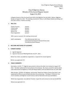 First page of the minutes
