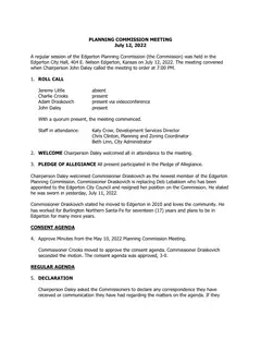 First page of the minutes