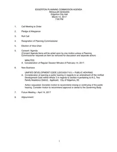 First page of the agenda packet
