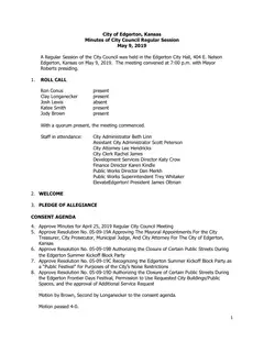 First page of the minutes