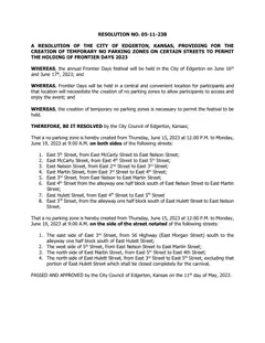 First page of Resolution No. 05-11-23B, the City’s copy