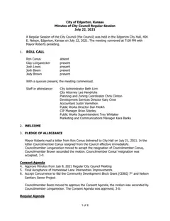 First page of the minutes