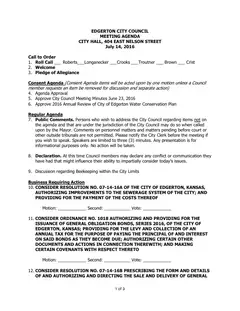 First page of the agenda