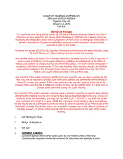 First page of the agenda packet