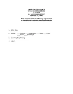 First page of the agenda