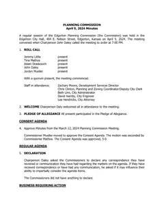 First page of the minutes