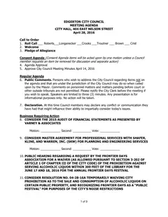 First page of the agenda packet
