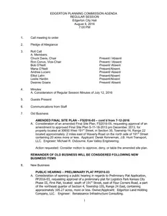 First page of the agenda packet 1