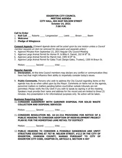 First page of the agenda