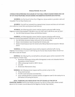 First page of Resolution No. 05-11-17B, the City’s copy