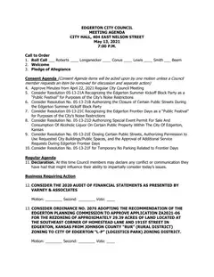 First page of the agenda