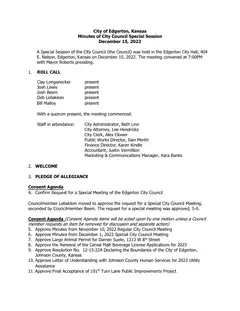 First page of the minutes
