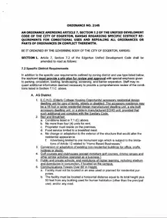 First page of Ordinance No. 2145, the City’s copy