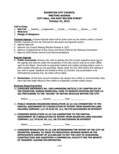 First page of the agenda