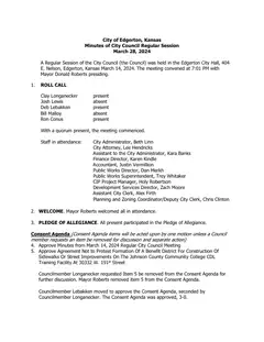 First page of the minutes