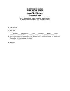 First page of the agenda