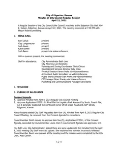 First page of the minutes