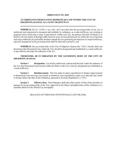 First page of Ordinance No. 2045, the City’s copy