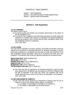 First page of the adopted Chapter XII