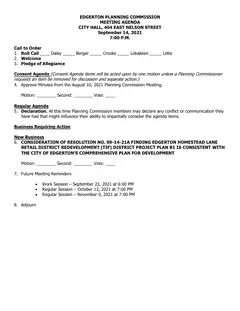 First page of the agenda packet